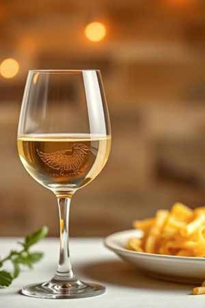 picture of italain white wine with pasta